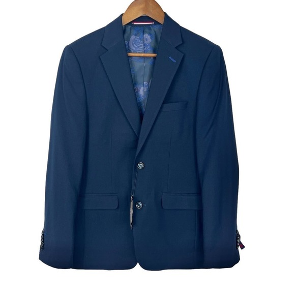 Soul OF LONDON SINGLE BREASTED SLIM FIT SUIT‎ BLAZER JACKET MARINE BLUE 38R NWT - Picture 1 of 11